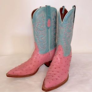 Tony Lama Vintage Full Quill Ostrich and Goat Western Boots
